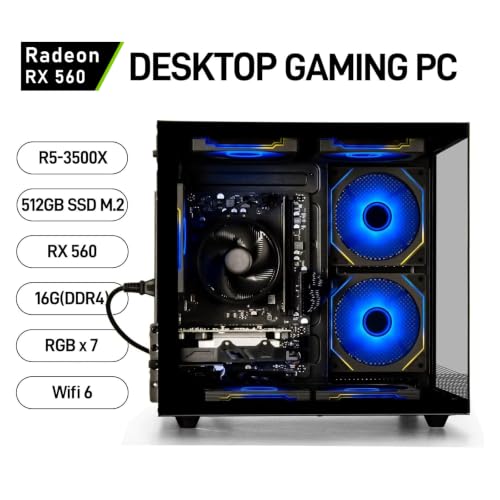 Image of suevery Prebuilt Desktop Computer Gaming PC Black