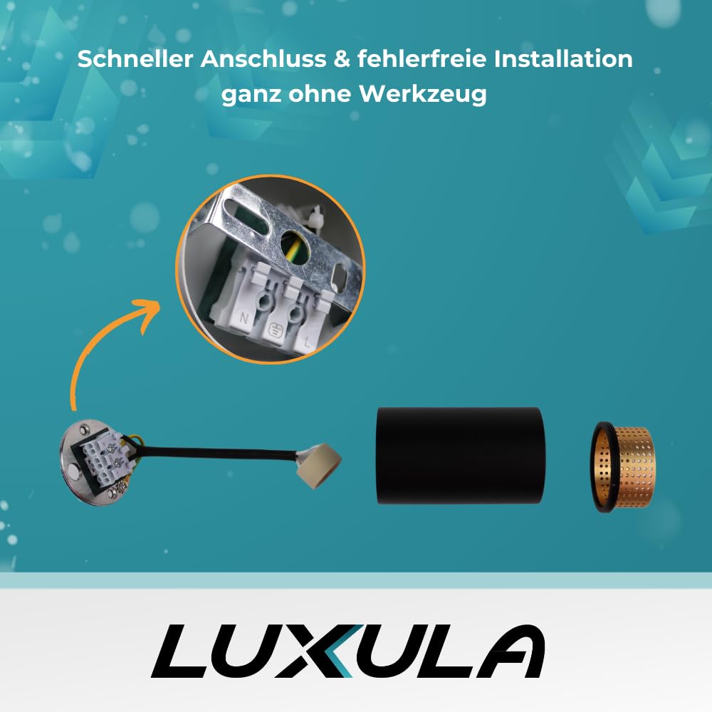 LUXULA LED Deckenleuchte Aufbauspot schwenkbar 1-flammig 10 Stück, GU10, Aluminium, IP20, Aufputz Deckenstrahler/Deckenspot 230V, perforierter Innenring, modernes Design, Weiß/Schwarz