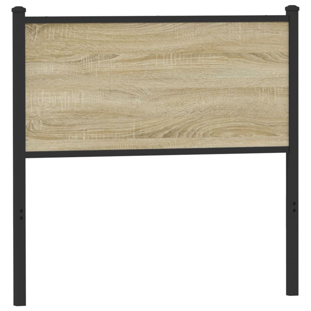 Genérico Cabecero de Madera de ingeniería y Acero Roble Sonoma 90 cm Mobiliario,Camas y Accesorios,Cabeceros y pies de Cama Marrón 7,05kg