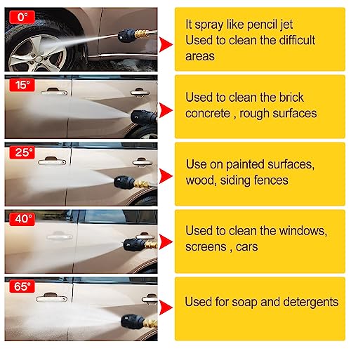 oumuik Hogedrukreiniger-pistoolset. De set bevat hogedrukreinigingswapens, waterreinigingsmiddel voor de autoreinigingsset, 4000 psi, M22 14 mm en hogedrukslang voor snelle aansluiting - Afbeelding 6