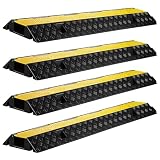 Wiltec Pedana passacavi carrabile 98 x 26 x 6,5 cm 3 pezzi, copricavi con portata 15 t, copritubo calpestabile fino a 30 km/h, protezione antiurto da esterno per cavi, copricavi in PP e gomma