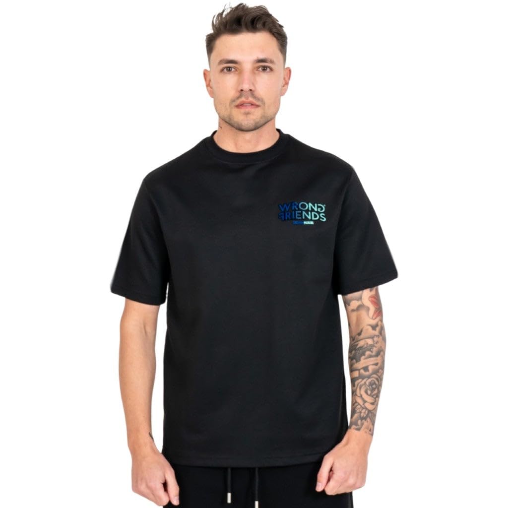 Wrong Friends Men's Simi Valley T-Shirt, Black/Blue, XXL