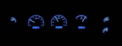 Dakota Digital 70-72 Chevy Chevelle SS EL Camino Analógico Dash Calibres Negro Aleación Azul VHX-70C-CVL-K-B