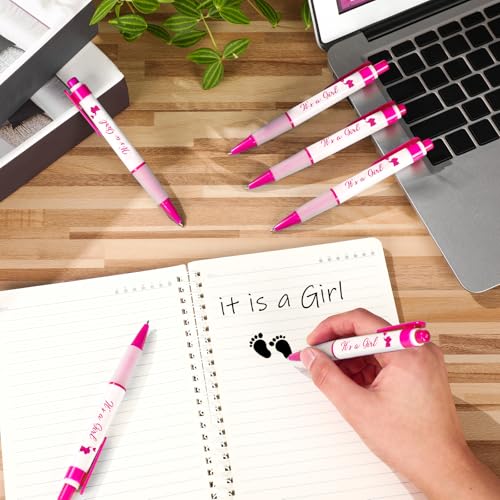 36 bolígrafos retractiles de gel para baby shower azul o rosa miniatura 7