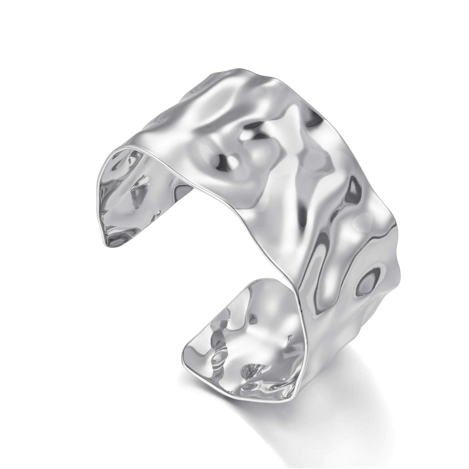 Brazalete Abierto Para Mujer, Hipoalergénico Sin Níquel, Acabado Pulido Espejo, Chapado Duradero Que No Se Decolora Fácilmente, Ajustable, Estilo Minimalista
