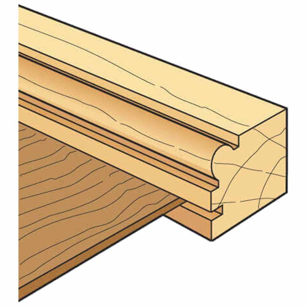 Trend Fresa para ingletes de esquina con rodamiento 28 mm, vástago 1/4 | Ideal para molduras de esquina: Ø28 mm, rodamiento Ø16 mm y radio 4,8 mm; vástago 1/4, 9/72X1/4TC