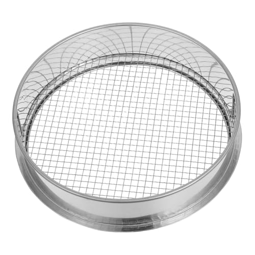 VANZACK Cedazo De 20 Cm De Acero Inoxidable para Jardín y Cocina, Cedazo De Tierra y Compost Malla De 6 Mm, Herramienta Exterior para Separar Arena, Rocas y Suelo