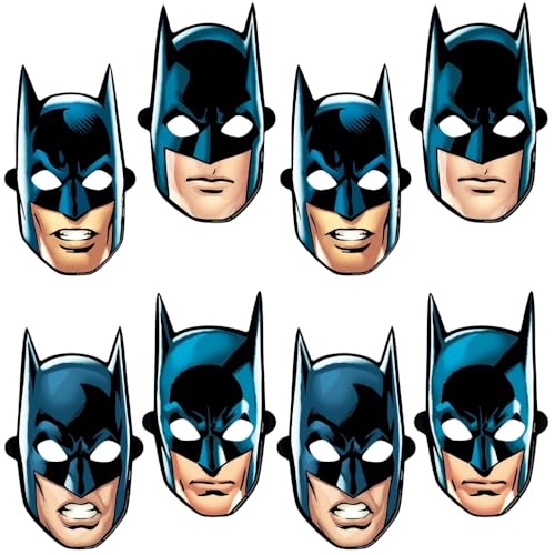 Amscan 360388 Lot de 8 masques en papier Motif tête de Batman