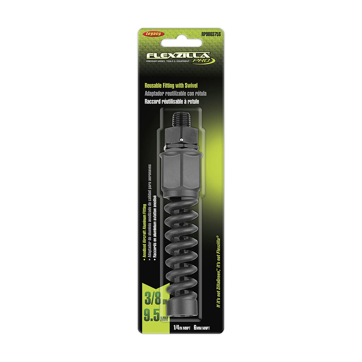 オリーブの38(S) Flexzilla Pro Air Hose Reusable Fitting with Swivel, 3/8 in
