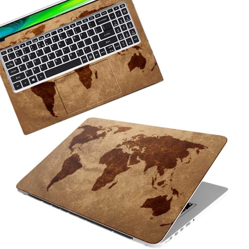Image of Galaxsia World Map D11 Full Body Vinyl Laptop Skin /Sticker /Cover Upto 15.6 Inches Laptops Laminated-Removable-HD Quality Compatible for Hp-Dell-Sony-Lenovo-Asus etc.(15x10 Inches)