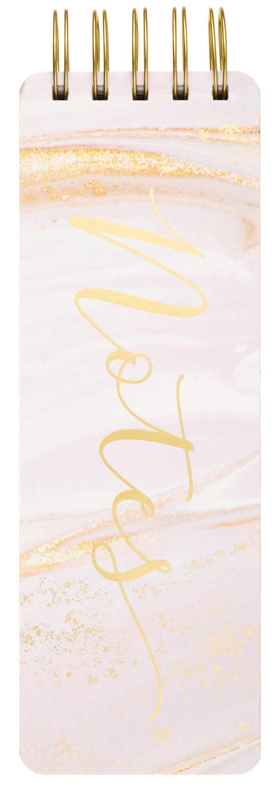 Eccolo Spiral Memo List Pad, Sturdy Covers, 3x8.5-inch, 300 Pages, Pink Marble