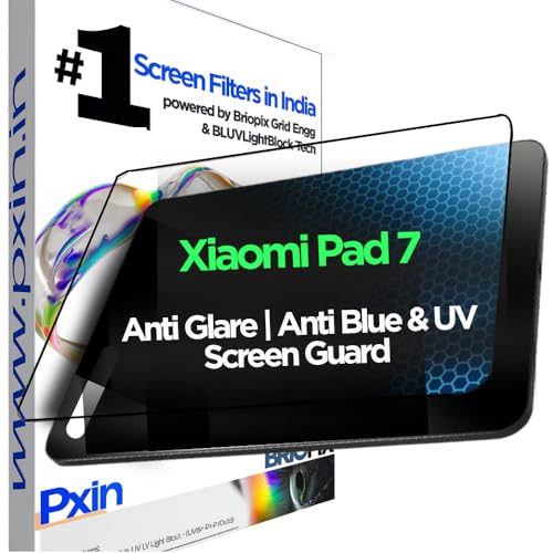 Image of Pxin Tablet Anti Bluelight and Anti Glare Screen Guard compatible with Pad 7 | BLUV Lightblock Tech | Scratch Proof | Prevents bluelight | Eye Protection | No Dry Eyes