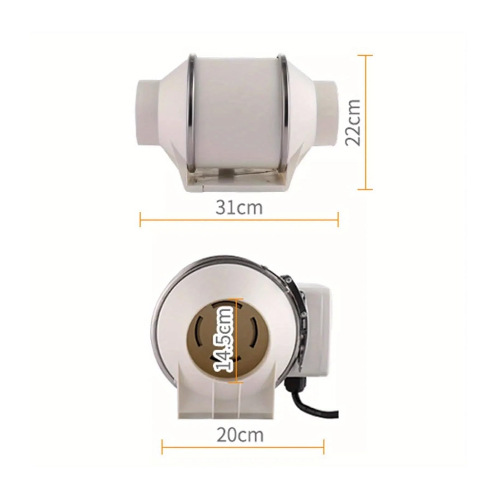 Ventilador de conducto en línea de 4'', 5'' y 6'', ventilador de extracción silencioso for conductos Para baño y dormitorio(4 Inch)