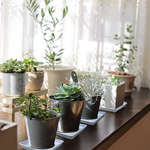 Lnq Luniqi 10 Pcs 6 Inches Square Plastic Plant Saucer Flower Pot Bottom Seat Flower Pot Tray Thick Plastic Drip Tray For Garden Potted Water Drips And Soil （White） #TOP5