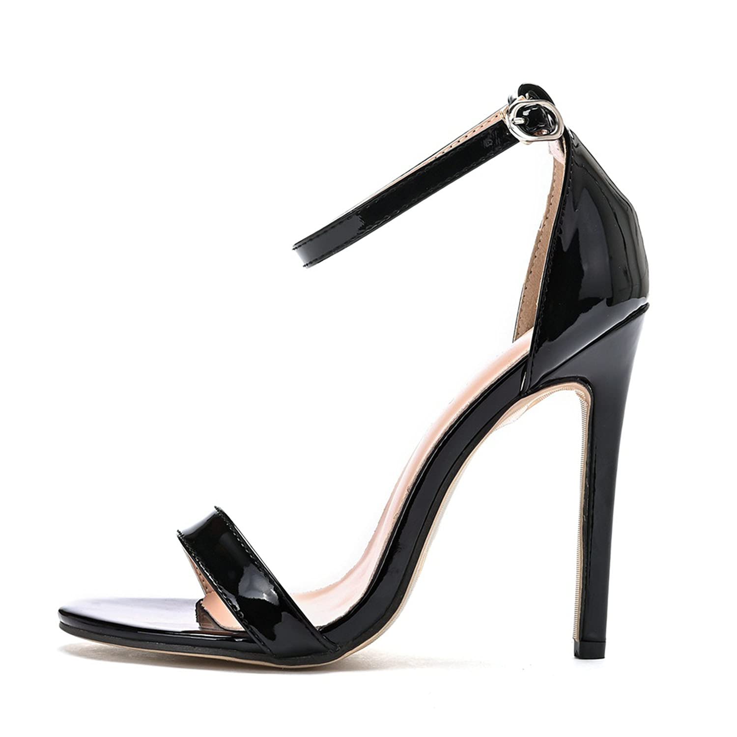 Sandales Talons Hauts Ursula Mascaro - Cuir Noir Clouté - Pointure 36 - Talon >7 Cm - Occasion Très Bon état