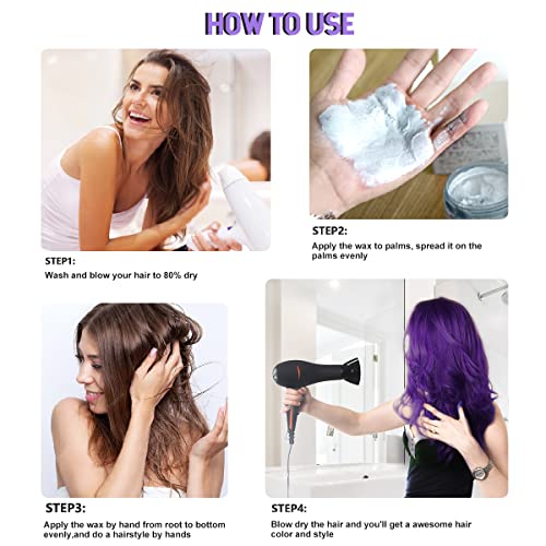 Sovoncare Purple Hair Styling Wax, Instant Hairstyle Cream Hair Pomades Mud Natural Hair Clay Unisex For Party Cosplay Halloween Date 4.23 Oz (Purple) #TOP5