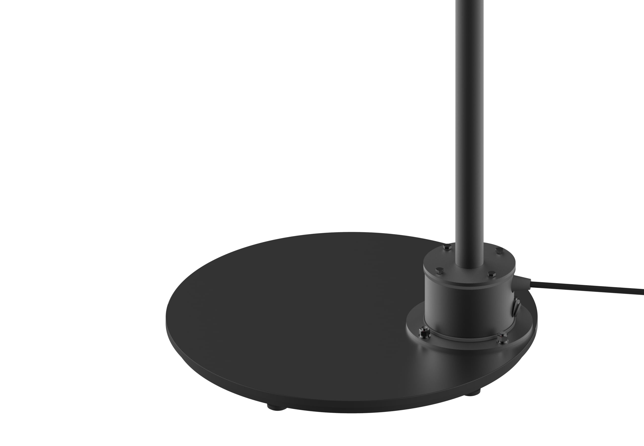 Elektryczny grzejnik stojący 2000 W – odporny na warunki atmosferyczne IP65, Ø 44 cm, wysokość 223 cm, elegancki czarno-złoty design, stabilna podstawa