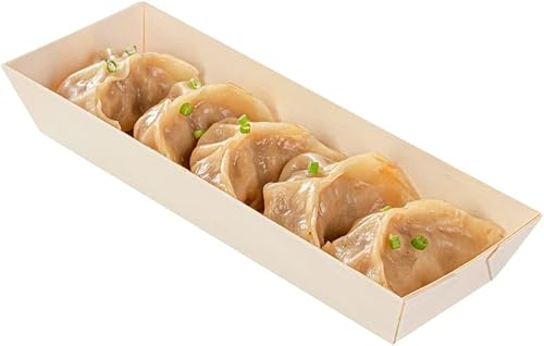 Pequeño recipiente de madera de álamo para comida, forma cuadrada, 4.7 pulgadas, 100 unidades por caja, colección Taipei, utensilios de restaurante