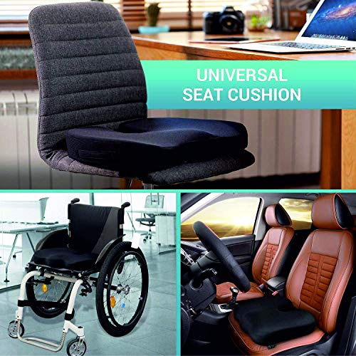 Image of ADOFYS Orthopedic Seat Cushion Large - Home Office Non-Slip & Memory Foam Seat Pillow to Relieve Back, Sciatica & Coccyx /Tailbone, for Office Chair Cushion, Car Seat Cushion Or Wheelchair