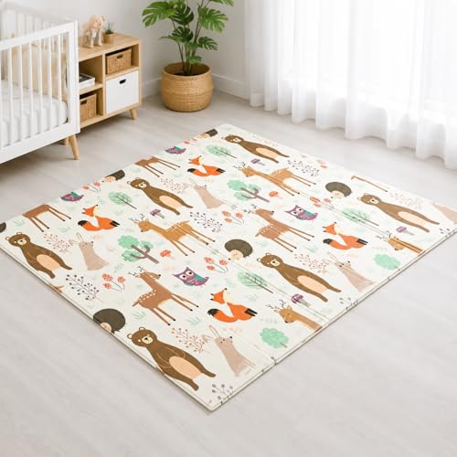 Sulfar Foldable Baby Playmat 180x200cm Non-Slip XPE Foam Crawling Mat for Kids & Babies | Thick Waterproof Double-Sided Baby Carpet for Nursery & Playroom (Pack of 1)