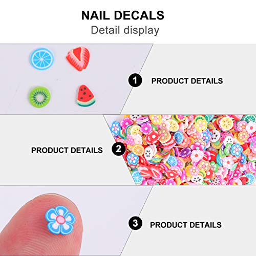FRCOLOR 5000 Peças de Unha Arte Fimo Fatias 3D Frutas Flor Polímero Argila Fatias DIY Decoraçío Arte