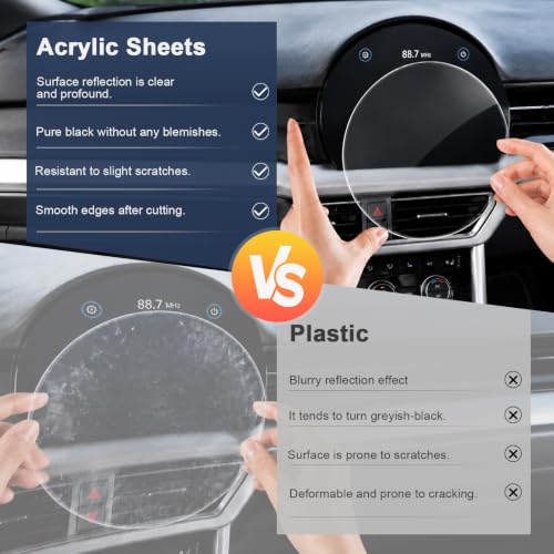 Image of KINLINK 13IN Plexiglass Sheets 1 /8 inch Thick, 3mm Clear Cast Acrylic Sheet, Plastic Board for DIY Project, Craft, Table Top, Round for Cake Discs, Acrylic Sign and Wedding Invitation 2 Pack