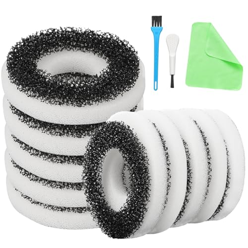 Image of Foam and Carbon Rings Filter Replacement Compatible with Biorb Aquariums，Aquarium Sponge Foam Filter Pads (10 piece of Carbon Foam, 10piece of Regular Foam, 2 Cleaning brushs,1 Cleaner pad)