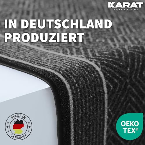 Karat Premium Carpet Runner with Pattern - 80 x 400 cm, Anthracite - Modern Diamond Design - Rug for Kitchen, Hallway & Living Room - Hallway Rug - Cosy Home Interiors Karat Premium Carpet Runner with Pattern - 80 x 400 cm, Anthracite - Modern Diamond Design - Rug for Kitchen, Hallway & Living Room - Hallway Rug - Image 4