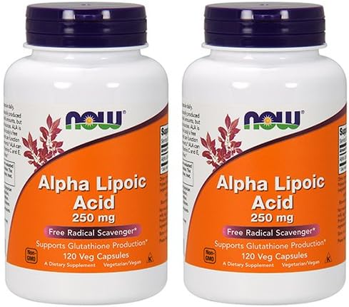 NOW Foods Alpha Lipoic Acid 250mg, 120 Vegetable Capsule (2 Pack)