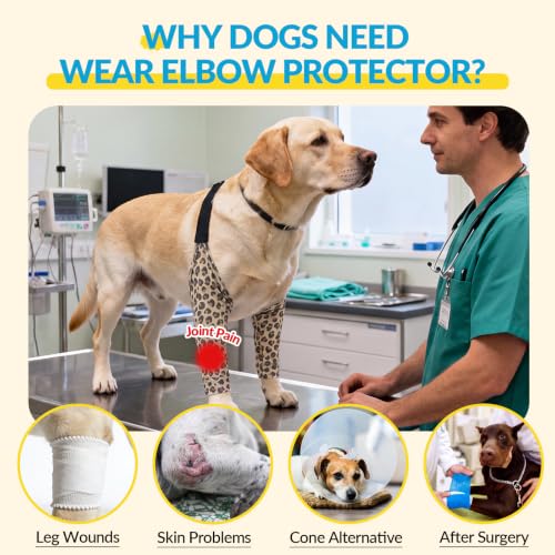 Image of ROZKITCH Dog Leg Sleeve for Front Leg Wound Cover Skin Problems Callus | Anti Licking incisions, Prevent Licking bandages, Elbow callus protection, Joint Cover, Wound coverage, Mashine Washable