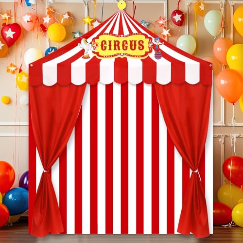 4Pcs Carnival Circus Party Decorations Backdrops Red...