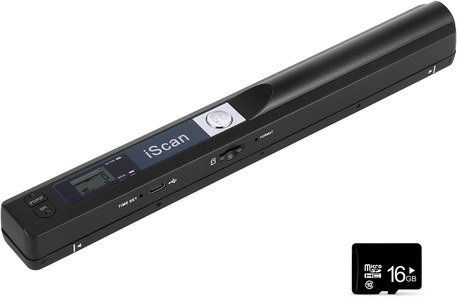 AOZBZ Portable Document Scanner, 900DPI Hand Held USB Image Scanner A4 Colour Photo Mobile Scanner Handy Scan (JPG/PDF Format, High Speed USB 2.0) (Scanner+16GTF Card)