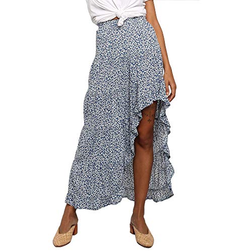 Exlura Womens High Waist Polka Dot Pleated Skirt Midi Swing Skirt with Pockets