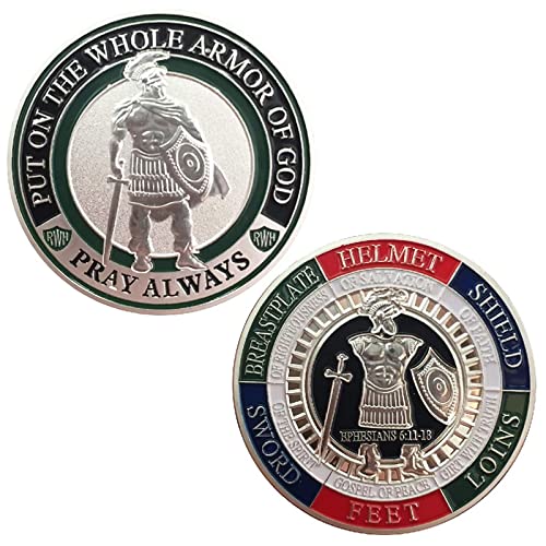 PiaoHao Armor of God Challenge Coin Prayer Commemorative Collector Coin-Silver