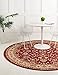 Unique Loom Sialk Hill Collection Area Rug - Washington (5' Round Burgundy/Cream)