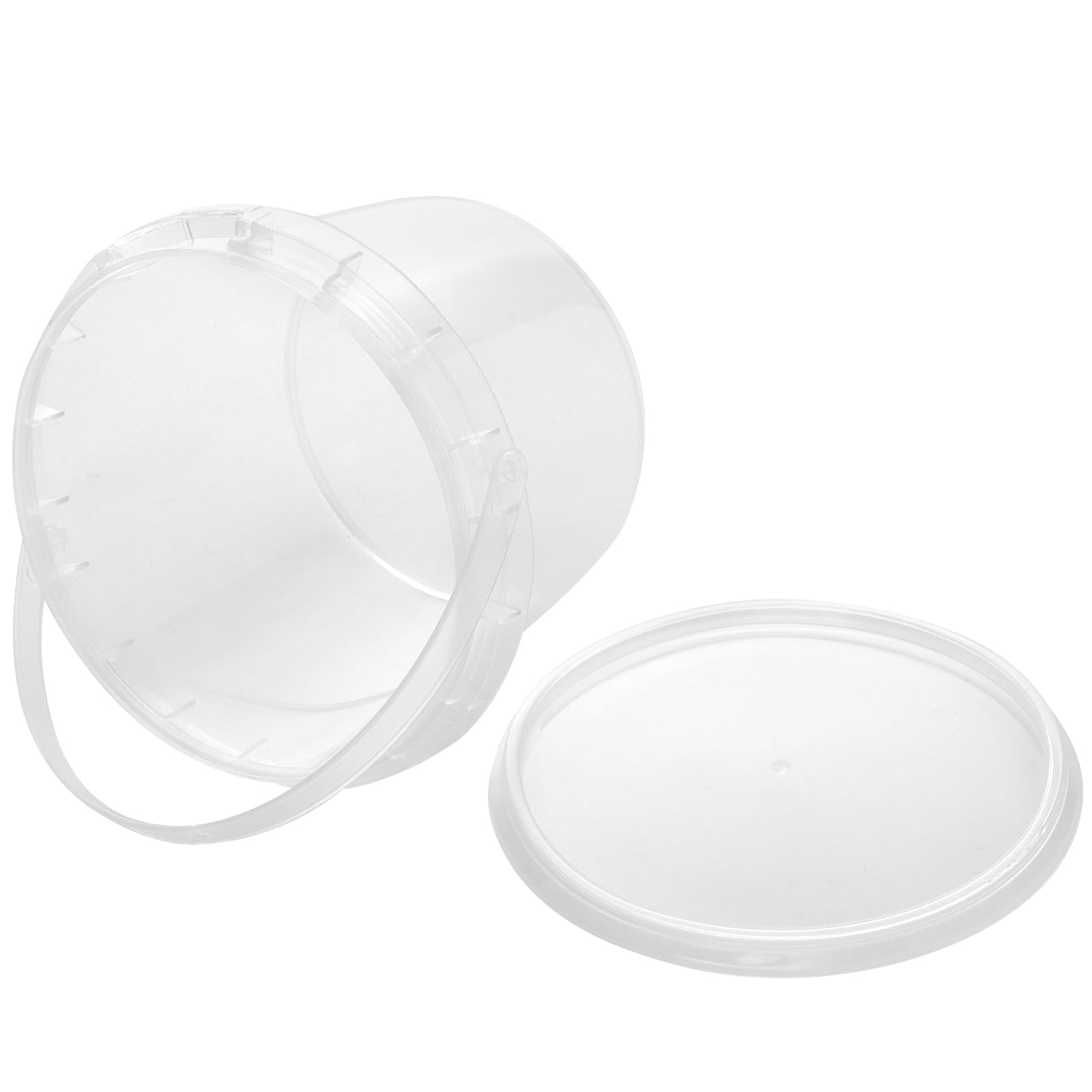30 PCS 10 OZ Clear Plastic Bucket with Lids and Handle, Ice Cream Tub Containers, Round Plastic Pail Container, Freezer Food Storage Containers, Storage Containers for Snacks Food Fruit 4