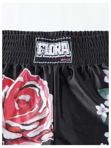GORGLITTER Bermuda masculina de Muay Thai para exercícios e boxe, Preto, XGG