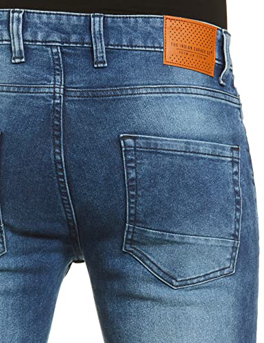 Image of The Indian Garage Co Men Regular Fit Solid Mid-Rise Stretchable Jeans