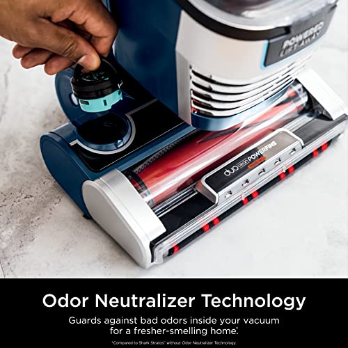 Image of Shark AZ3002 Stratos Upright Vacuum with DuoClean PowerFins, HairPro, Powered Lift-Away, Self-Cleaning Brushroll, & Odor Neutralizer Technology, Navy (Renewed)