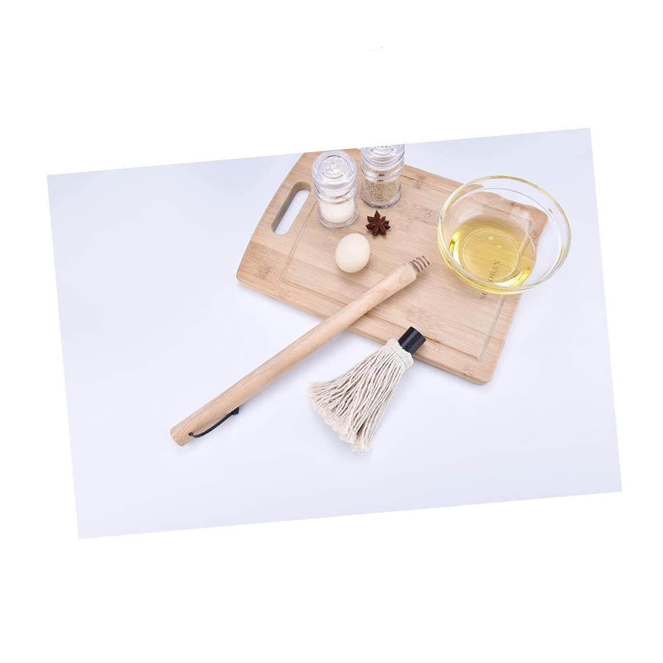 2 Pièces Brosse à Viande Barbecue Brosse de Nettoyage pour Barbecue Pinceau Sauce Barbecue pinceaux Cuisine bac Potager Brosse en Fil de Coton Pinceau à badigeonner en Bois