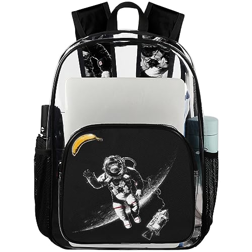 Astronaut Clear Backpack Stadium Approved Waterproof Stadium Bag See Through Clear Bags for Concert Work Sport Event