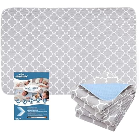 OUTCREATOR® 2Pack Bed Pads for Incontinence Mattress Protector Anti-Slip Waterproof Pads (56" x 34") for Toddlers Kids Adults Pets Pee Pads and Machine Washable Absorbency and Leak Proof Edge Cover