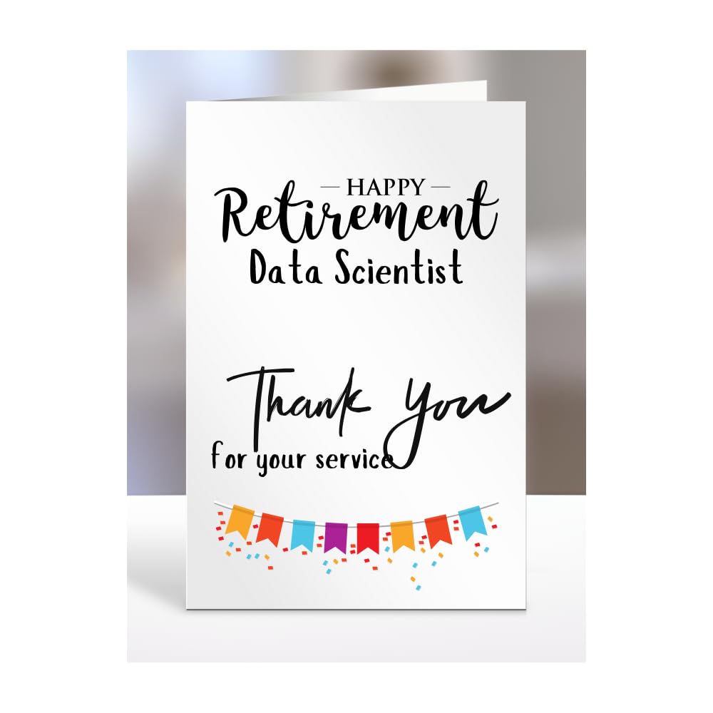 Happy Retirement Card for Data Scientist, Men, Women, Him, Her, Gifts from Colleagues, Boss, Supervisor, Manager, Work, Presents for Workmate, A5-258a_226