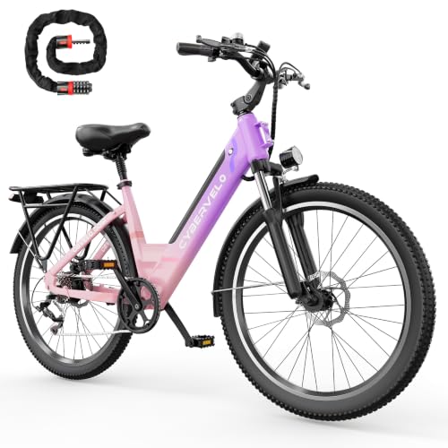 Cybervelo 750W Electric Bike for Adults,up 80 Miles Removable Battery Ebike, 26" Electric E Bike with 7-Speed,Adult Electric Bicycles for Commute Beach Snow Womens/Man All Terrain image 9