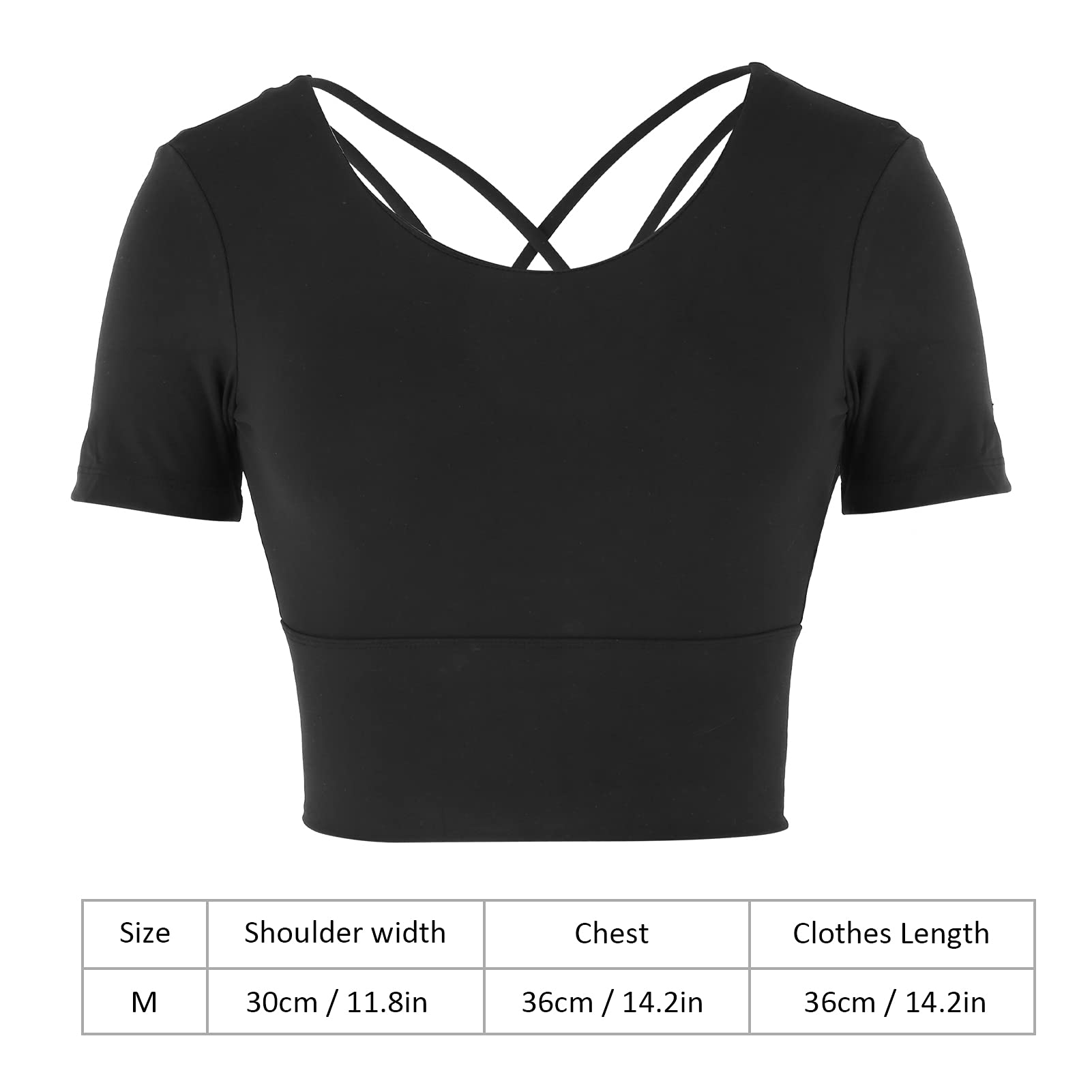 Femmes Sexy été à Manches Courtes Yoga Fitness entraînement Sport Hauts Accessoires