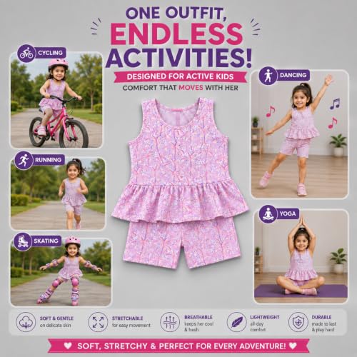 Image of LEBAMI ﻿Kids Girls One piece Swimsuit Combo Kit | Frock Swim Costume with Goggles, Cap, Swimming Tube, Nose Clip & Earplugs | Pool & Beach Swimming Kit