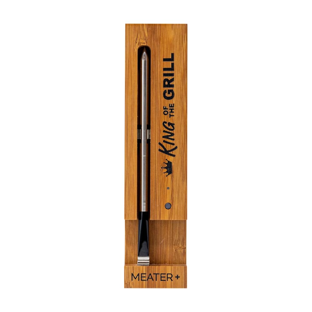 MEATER Plus Thermometer, Brown Sugar, King of the Grill, Bluetooth, 165ft | Limited edition engraved design. Bluetooth wireless, app-guided recipes. Perfect for steak, chicken, turkey & more.