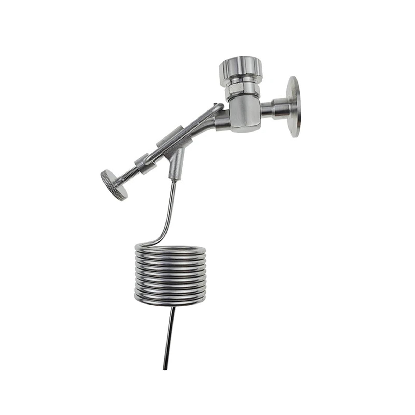 Xjpocdbjhe Brewing equipment 1.5" Tri Clamp Sample Valve With Pig Tail Cooling Coil,Homebrew Defoamer Beer Foam Removal, Sanitary SS304 Stainless Steel Brewing equipment(Valve and coil)