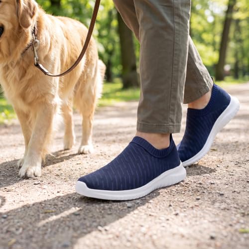 Image of TIOSEBON Men's Slip On Walking Shoes Arch Support Knit Mesh Lightweight Casual Comfortable Gym Workout Running Tennis Travel Standing Sneakers