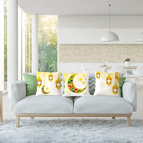 Pack Of 4 Throw Pillow Covers 18 X 18 Inch, Soft Square Pillow Cover Boho Moon Cushion Covers Ramadan Throw Pillow Covers Cases For Couch Sofa Home Decoration #TOP1